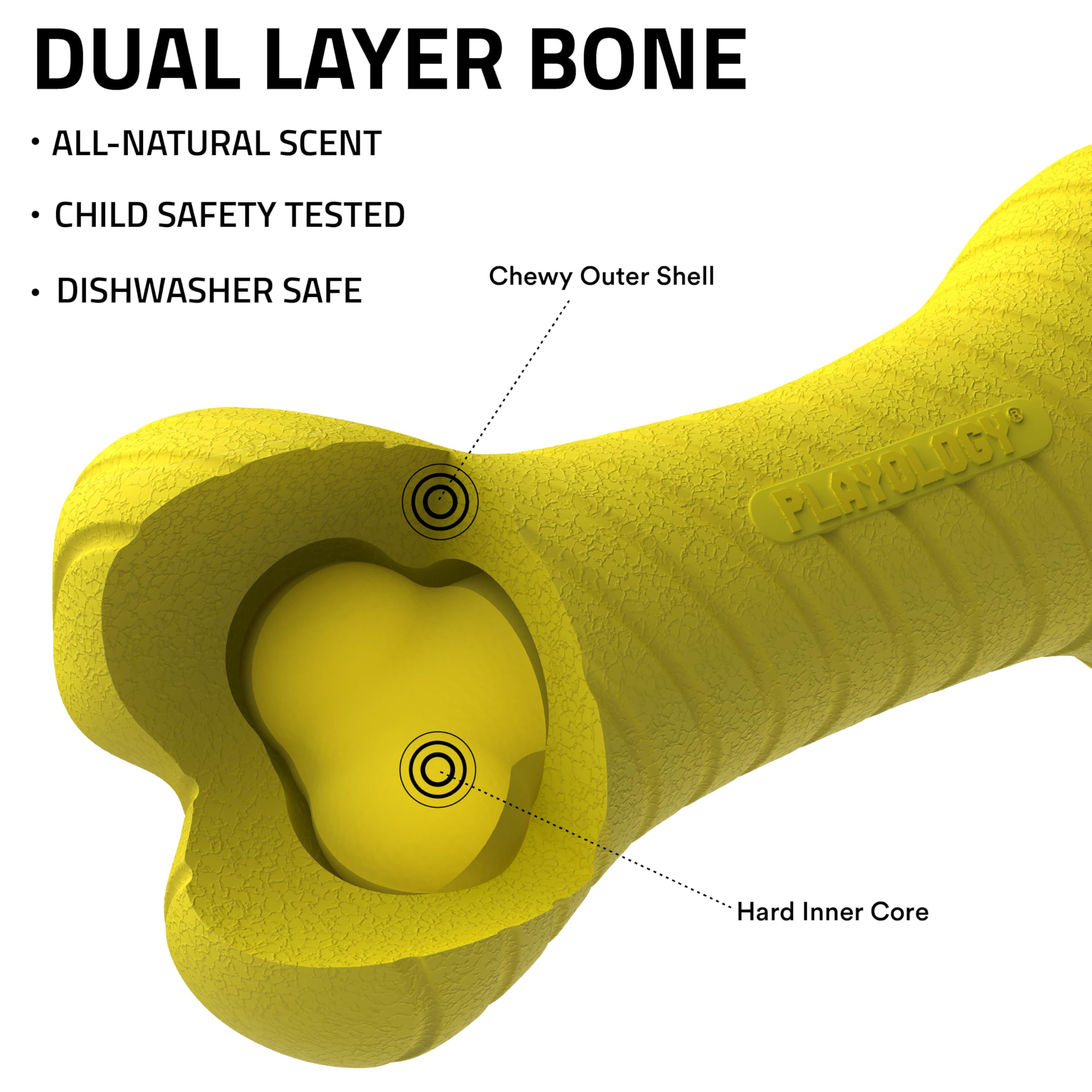 Playology chicken-scent dual-layer bone toy—long-lasting scent