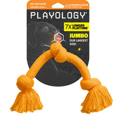 Playology Dri-Tech Rope Tug for large dogs with long-lasting cheddar scent