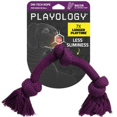 Playology Dri-Tech rope tug for medium dogs, offering longer play and durability.