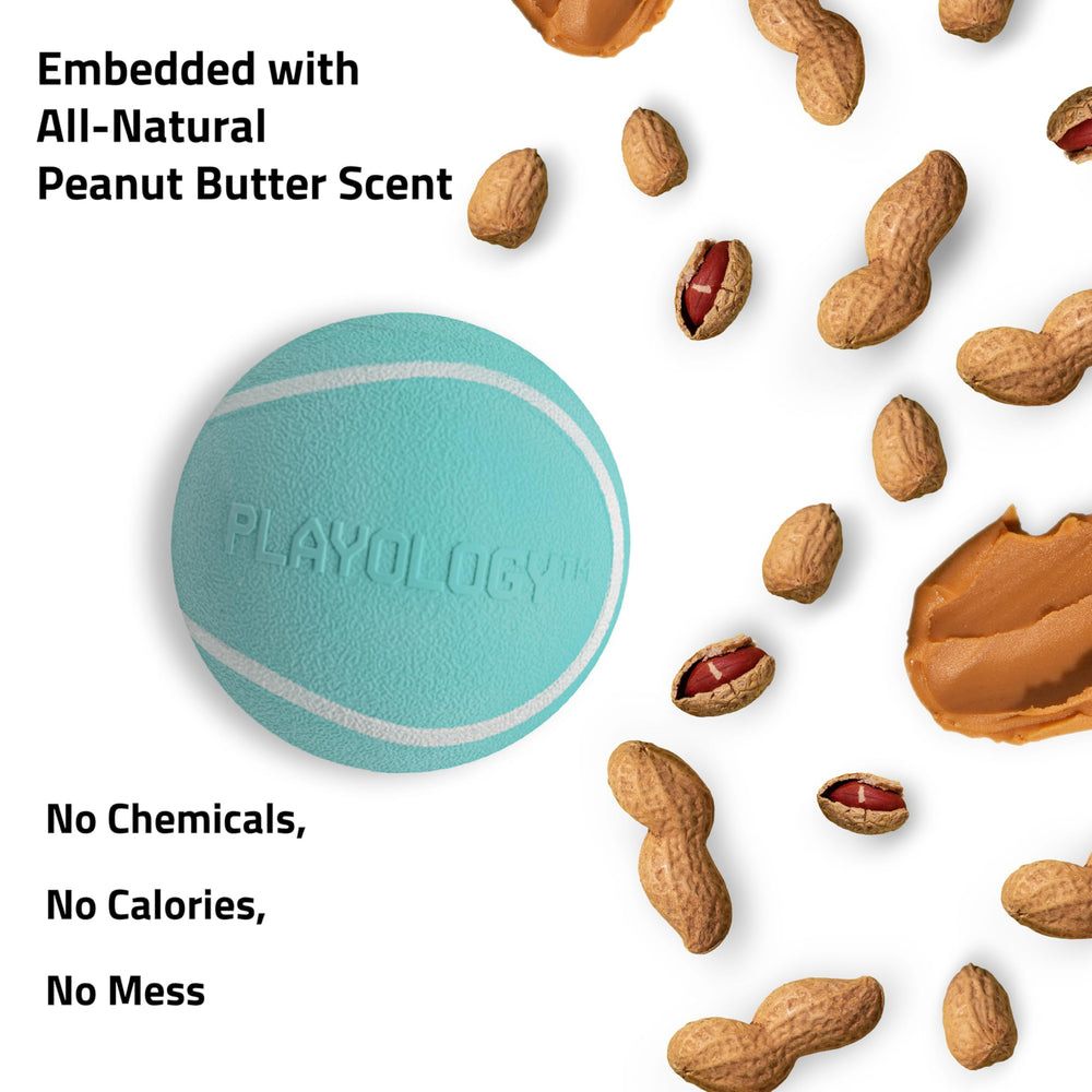 Playology durable non toxic rubber ball that cleans easily after play.