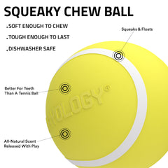 Playology floating chew ball ready for water fetch and pool games.