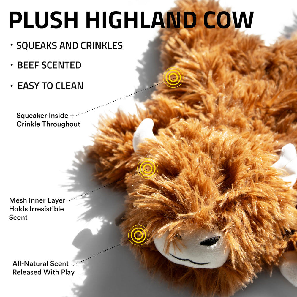 Playology Highland Cow plush with crinkle sound to boost engagement