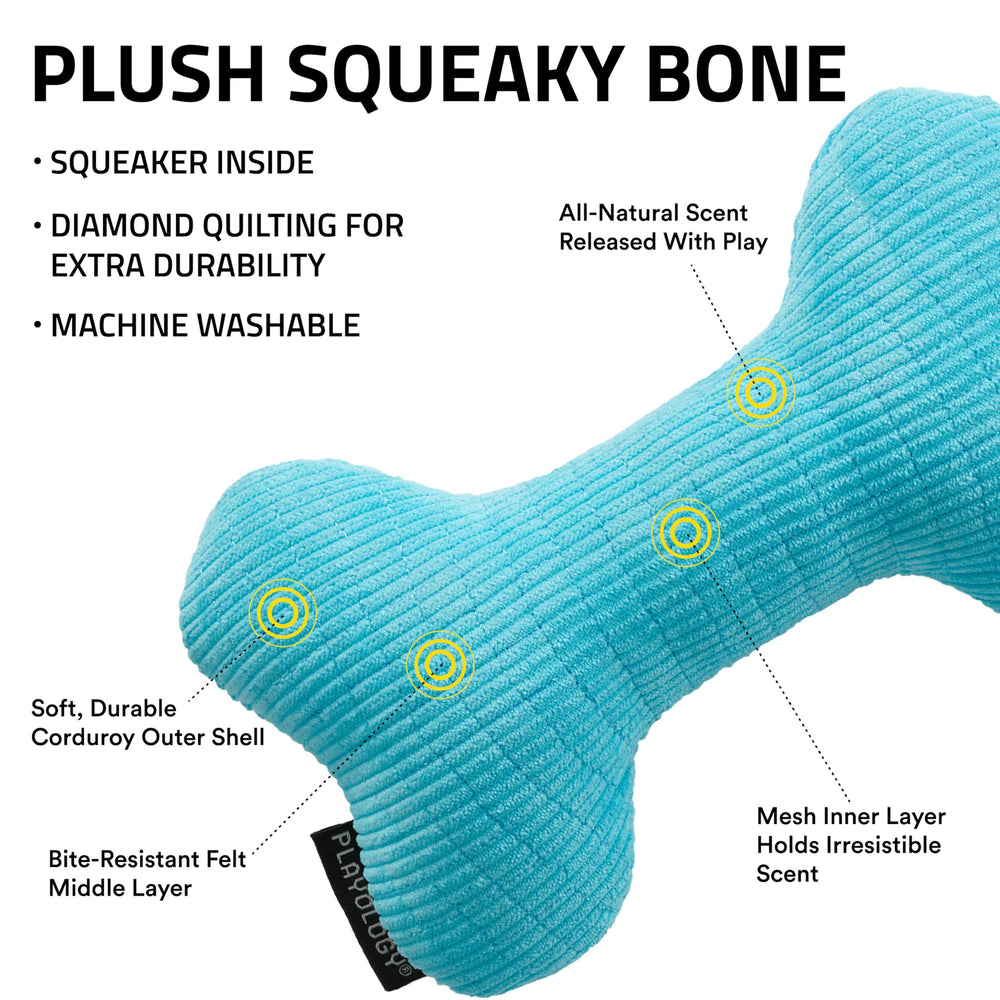 Playology jumbo plush dog toy with peanut butter scent for extended play