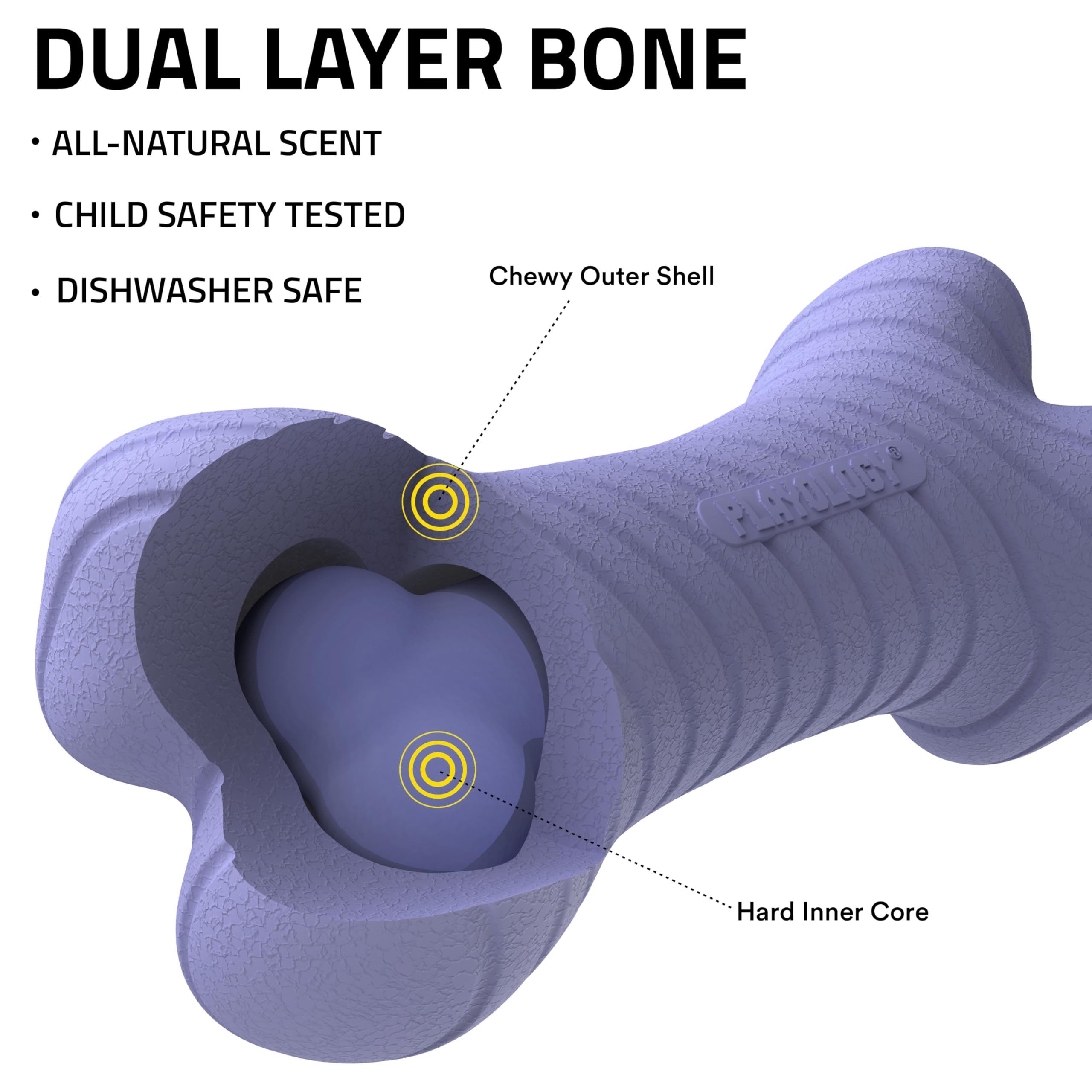 Playology large dog bone toy for indoor and outdoor play sessions.