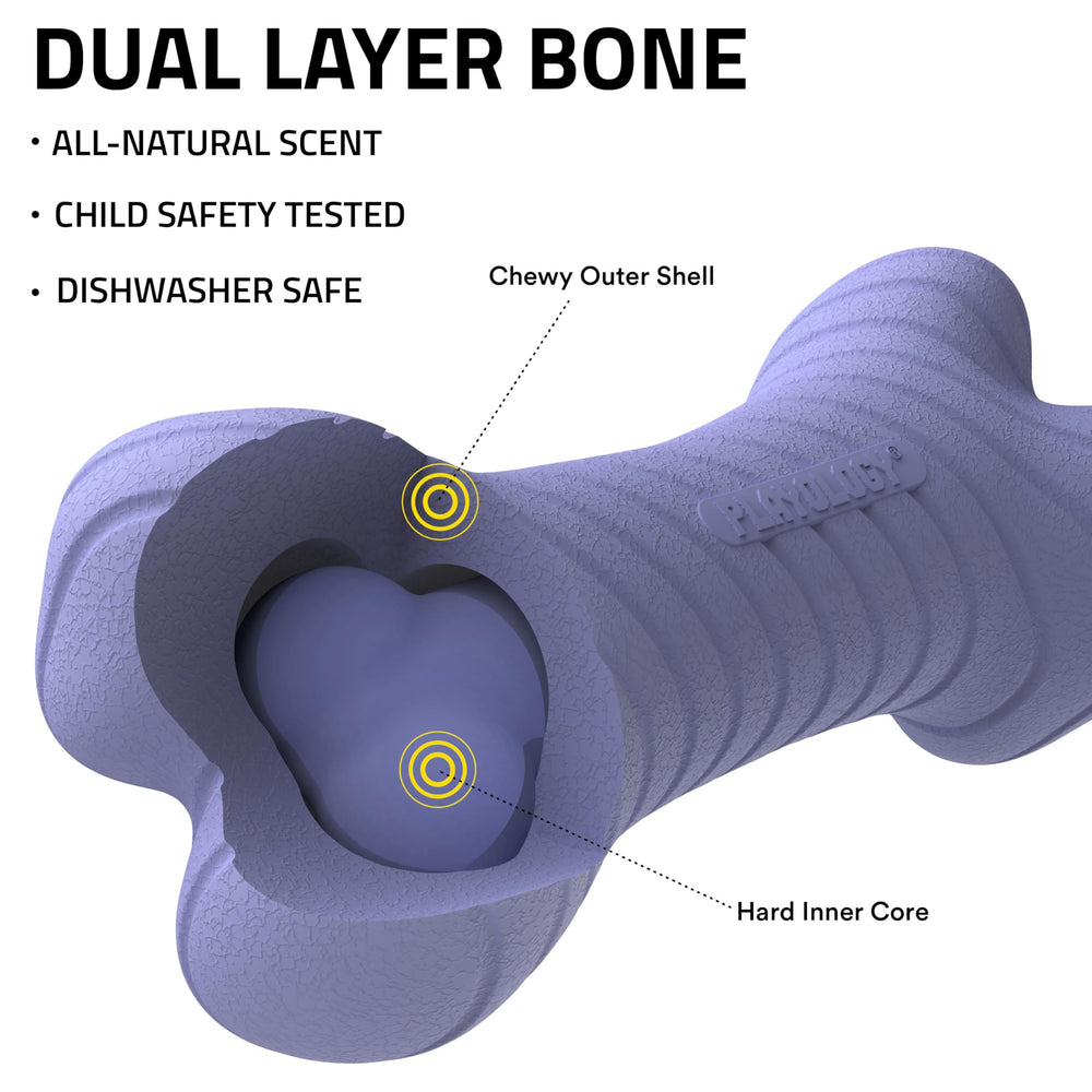 Playology large dog bone toy for indoor and outdoor play sessions.