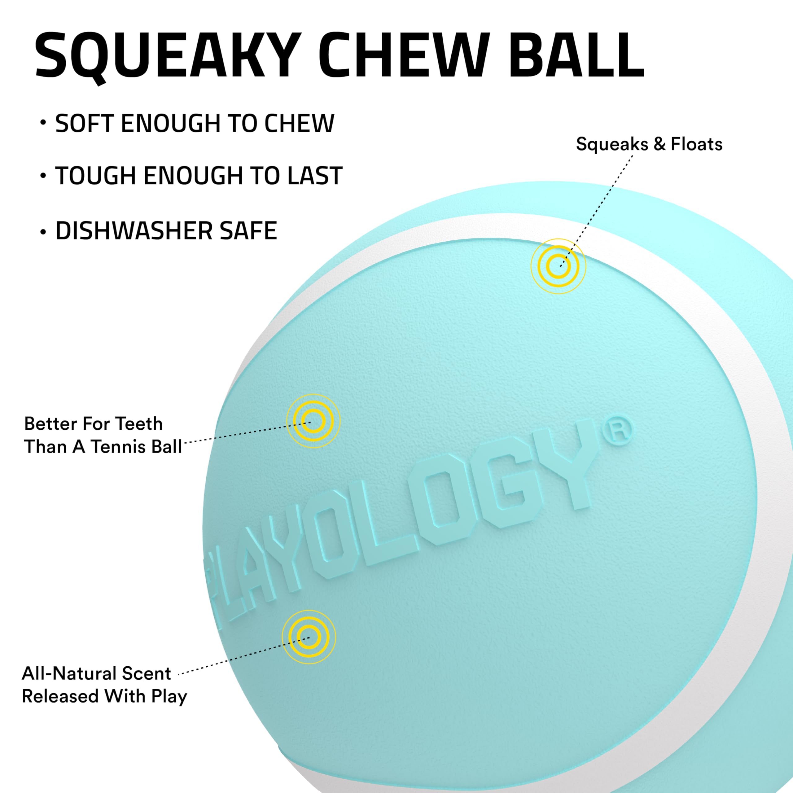 Playology peanut butter scented ball enhancing scent-led play for dogs
