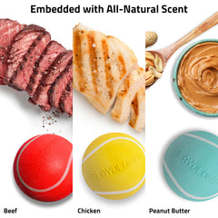 Peanut butter-scented Playology squeaky ball encourages exploration and sniff-and-play