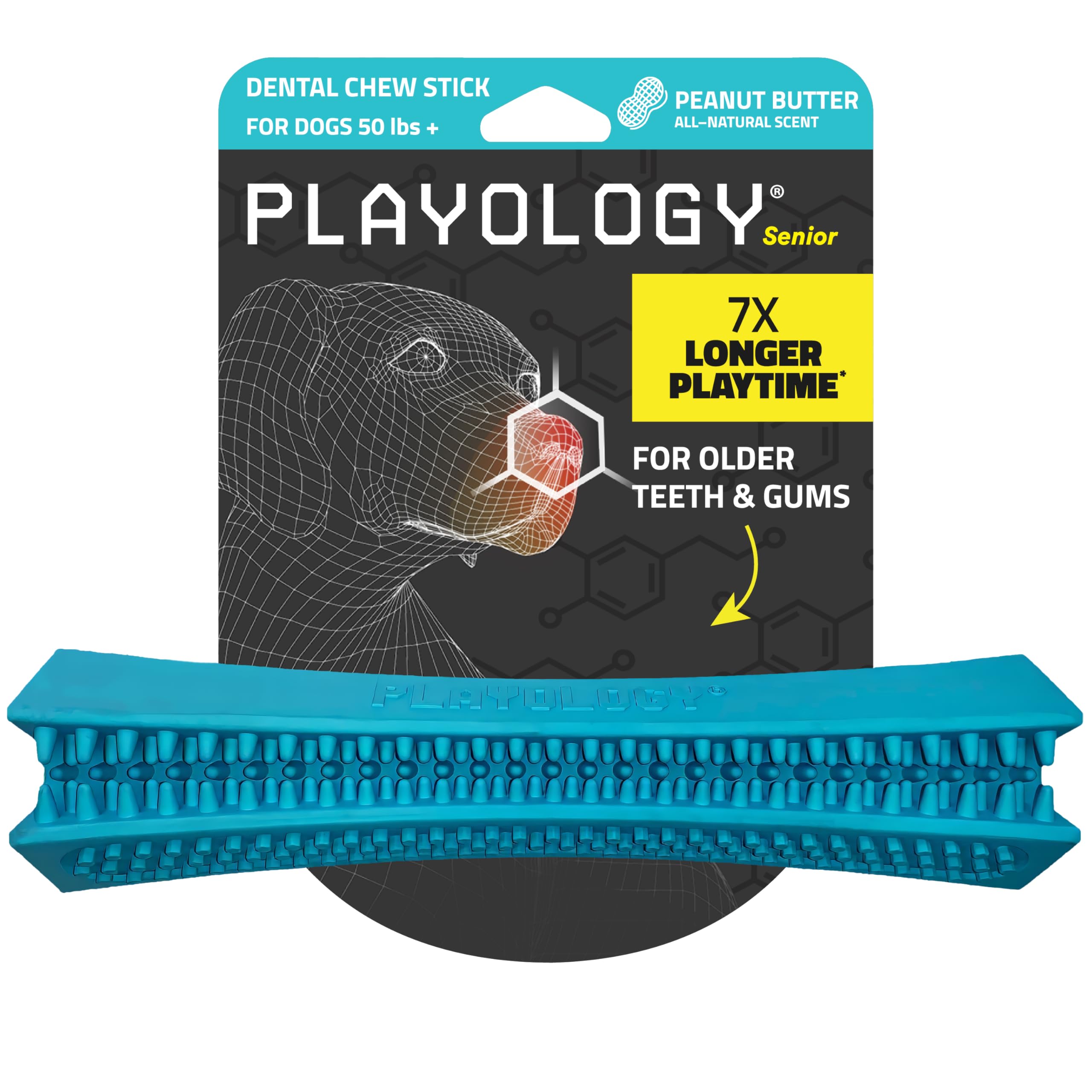 Playology senior dental chew stick for large dogs supports comfortable chewing