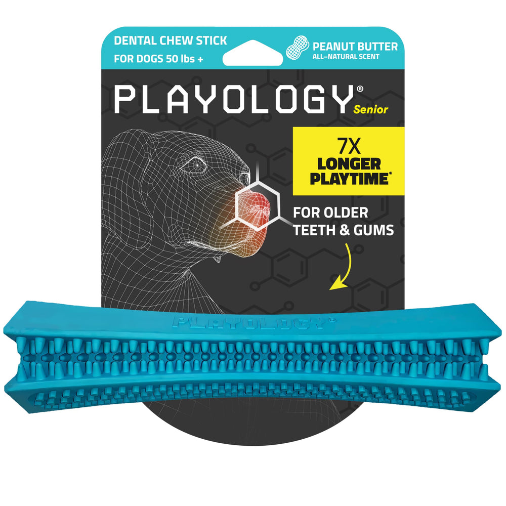 Playology senior dental chew stick for large dogs supports comfortable chewing