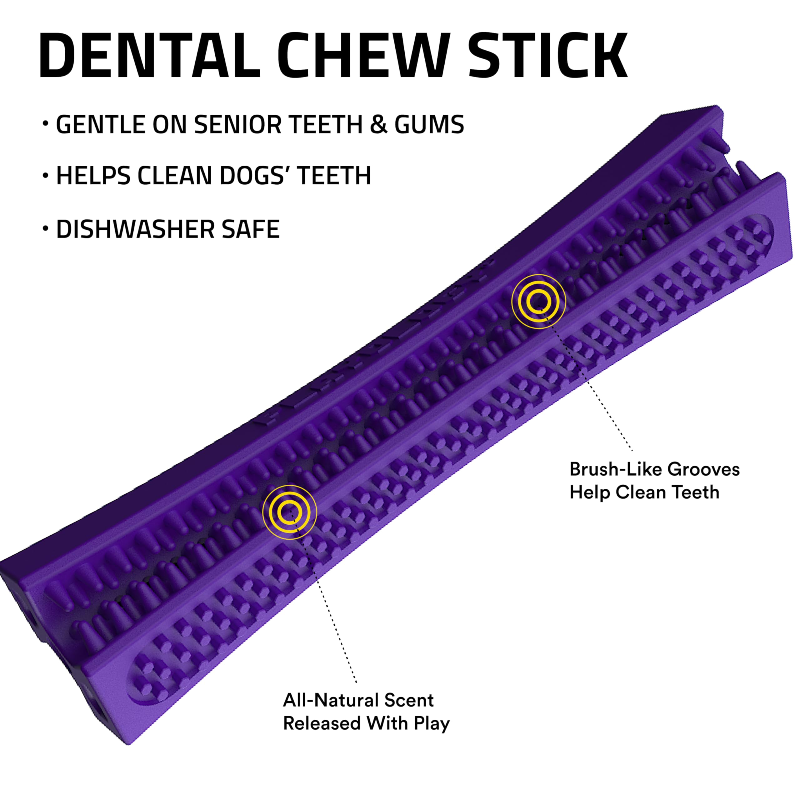 Playology soft rubber dog toy for gentle gums and safe chewing