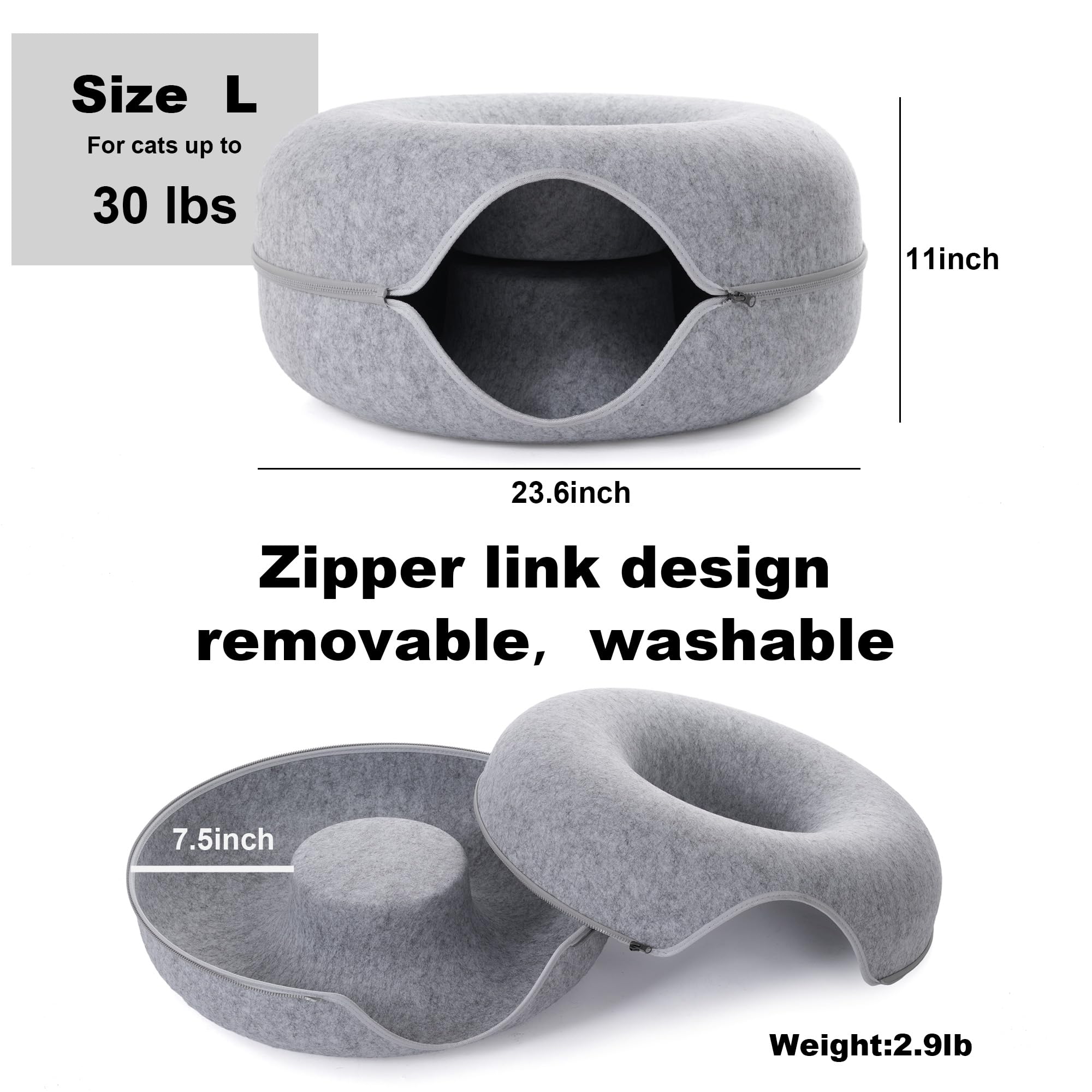 PLIISLUP detachable washable cat bed for easy care after playtime