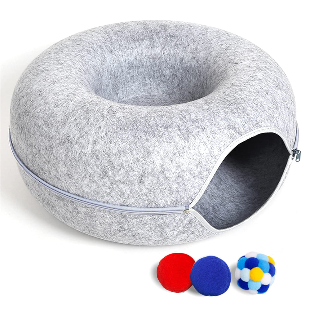 PLIISLUP large cat tunnel bed indoors offers cozy hide and seek space
