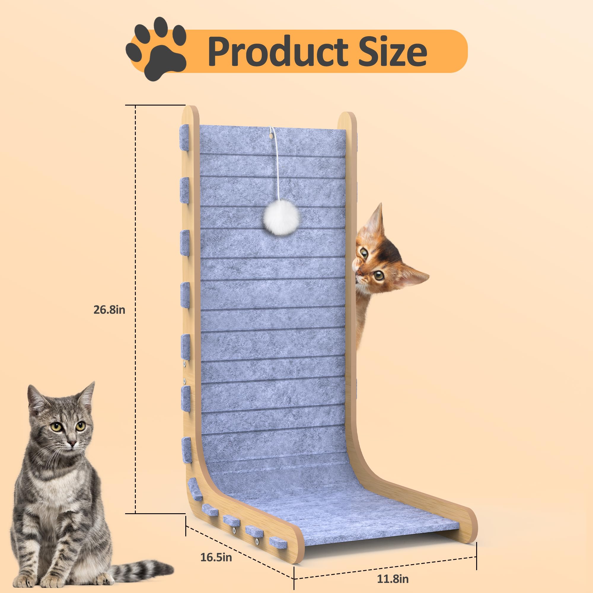 PLITTPETTS vertical scratcher with wooden frame offers sturdy support