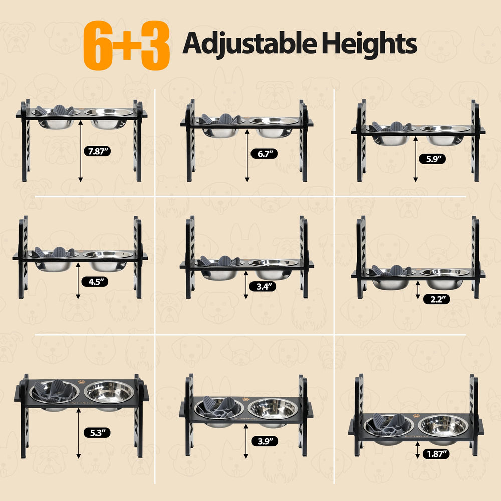 PLITTPETTS 9-height adjustable feeder design supports growing pets at all stages.