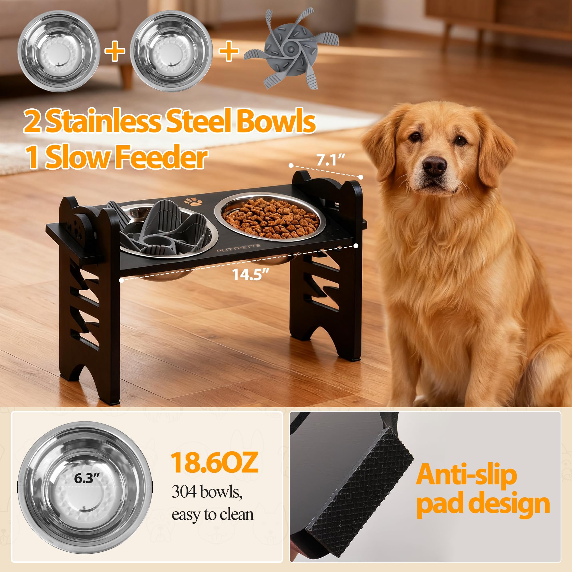 PLITTPETTS slow-feeder bowl promotes mindful eating and steady meals.