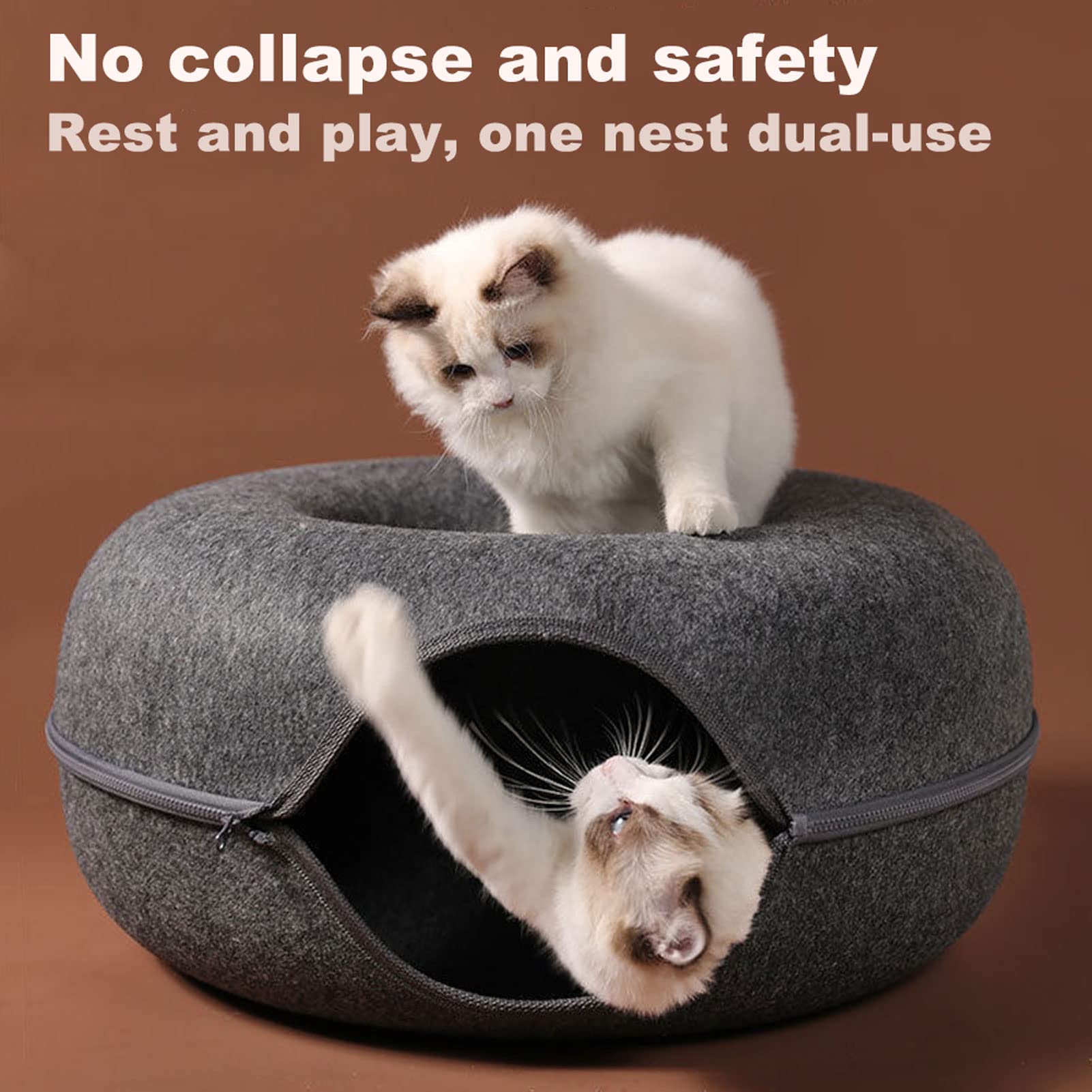 PLIISLUP large cat bed dimensions 23.6 by 23.6 by 10.6 inches.