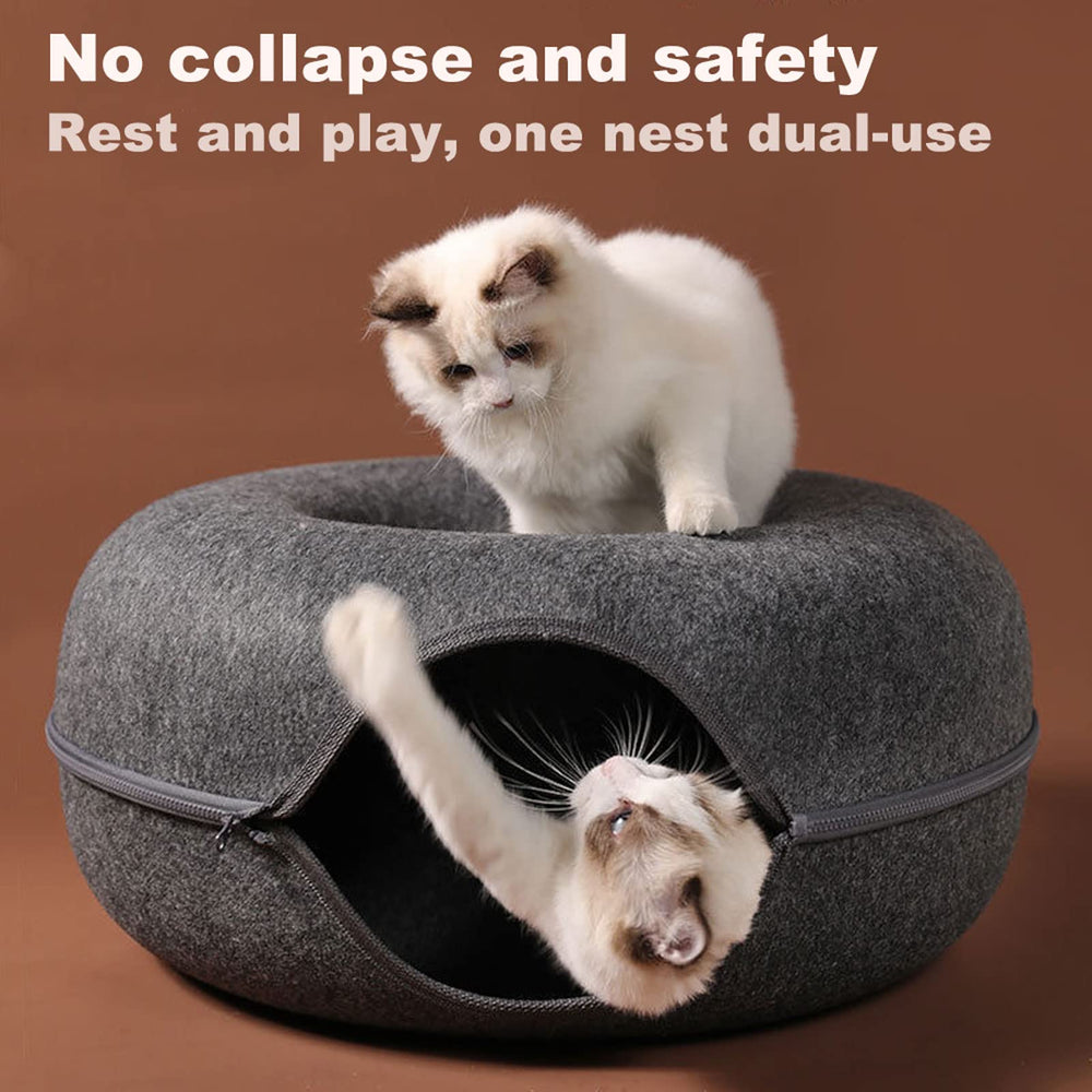 PLIISLUP large cat bed dimensions 23.6 by 23.6 by 10.6 inches.