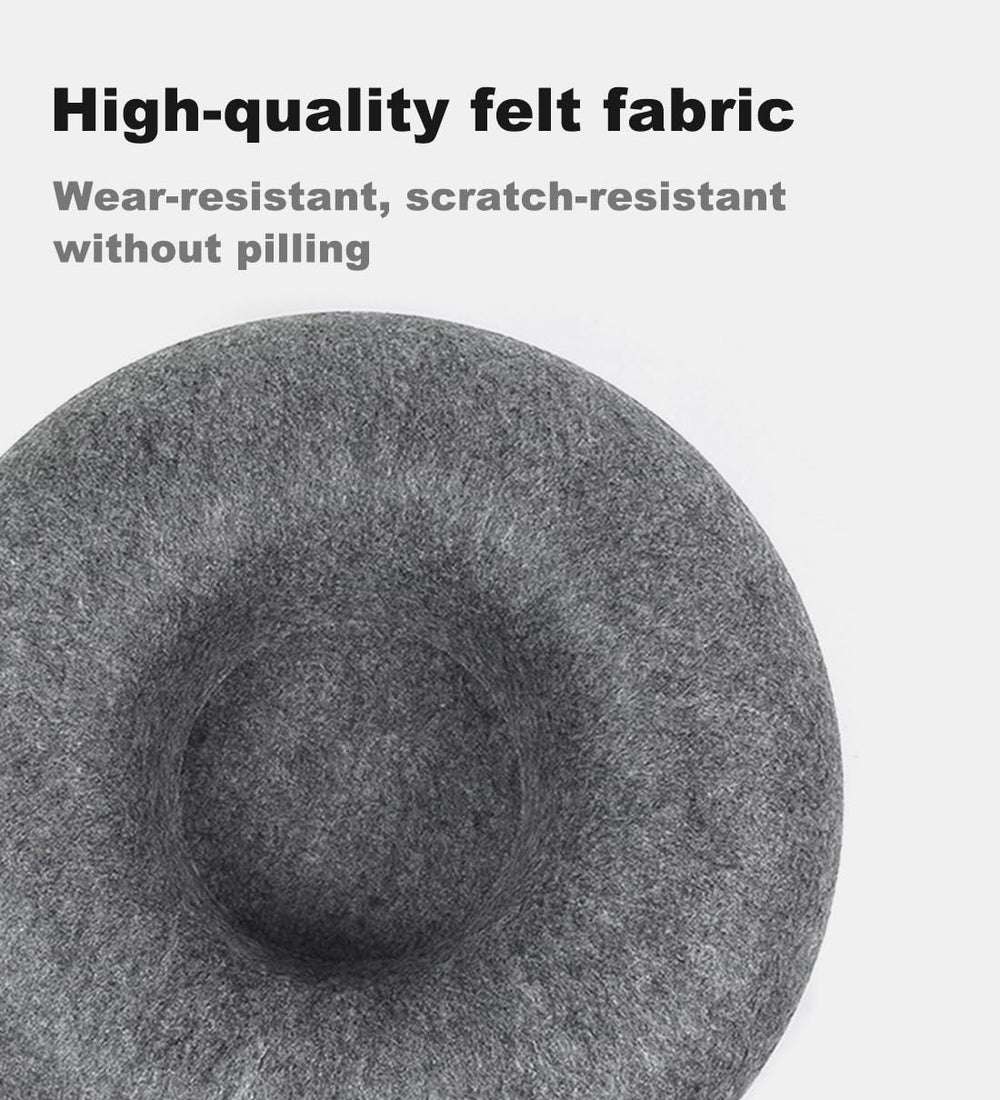 PLIISLUP scratch-resistant donut bed close-up showing durable felt.