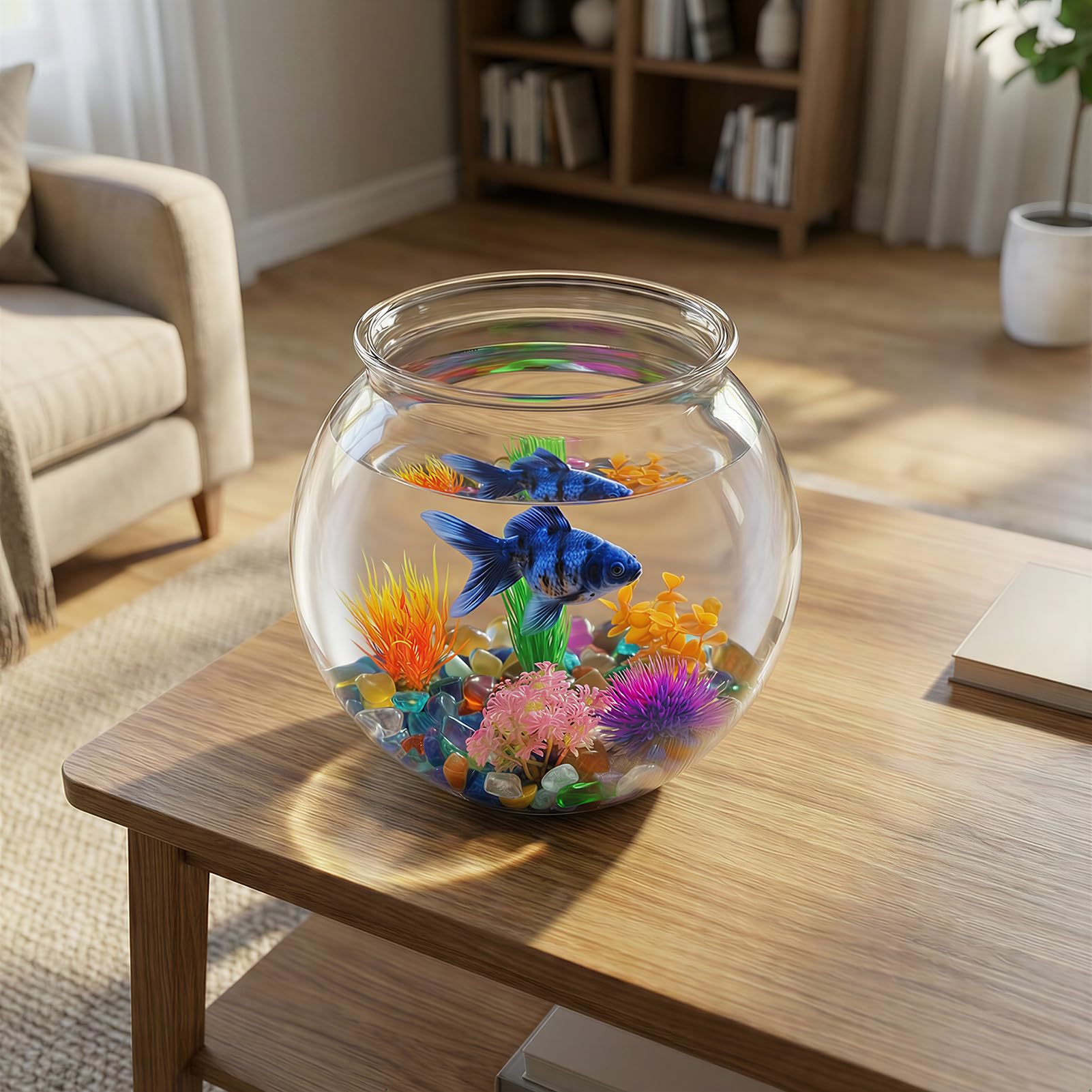Plus tard lightweight durable plastic aquarium supports easy placement and setup.