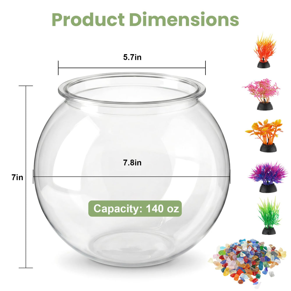 Plus tard plastic aquarium with five artificial plants for a ready-to-use display.