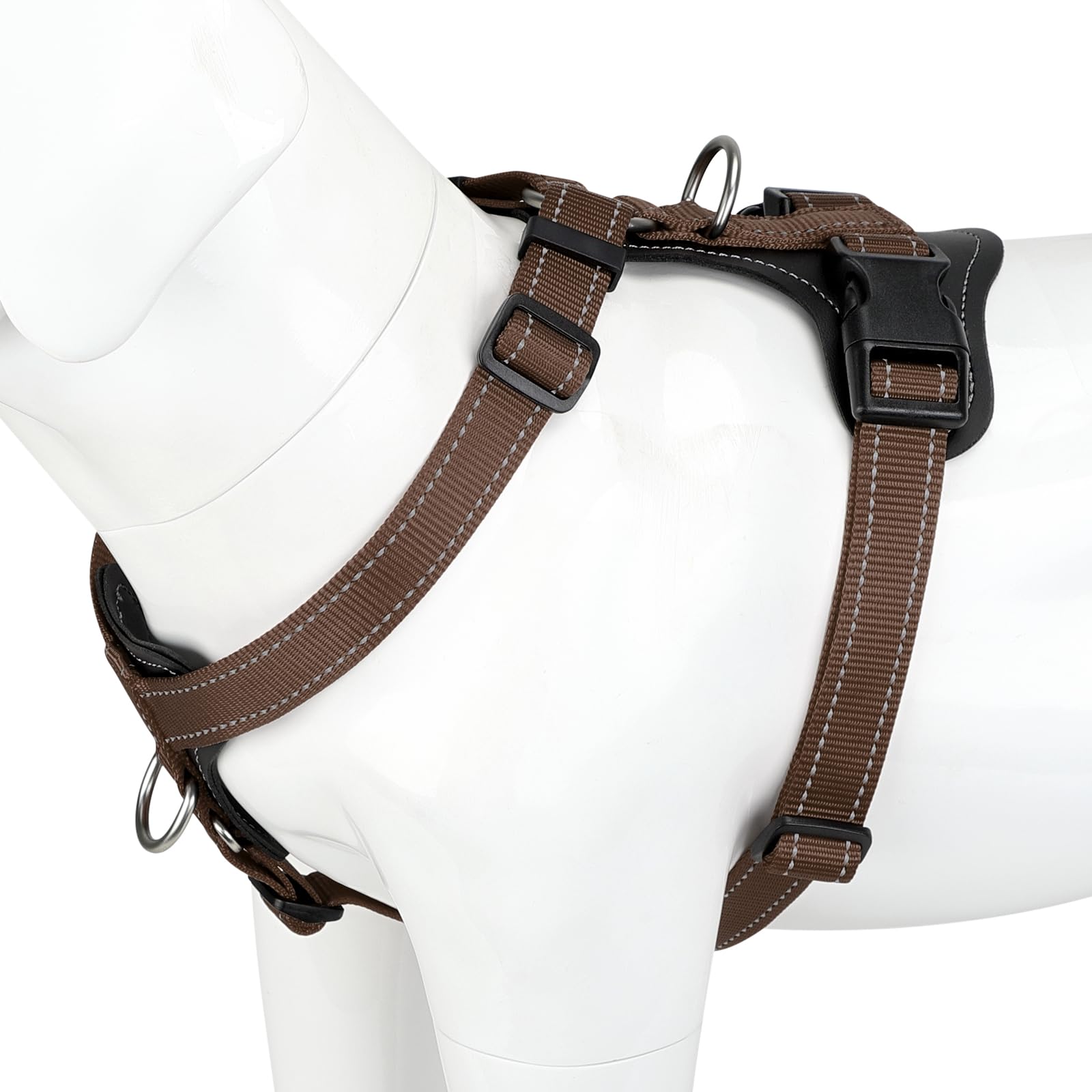 PLUTUS PET adjustable no-pull harness front clip aids gentle training and control