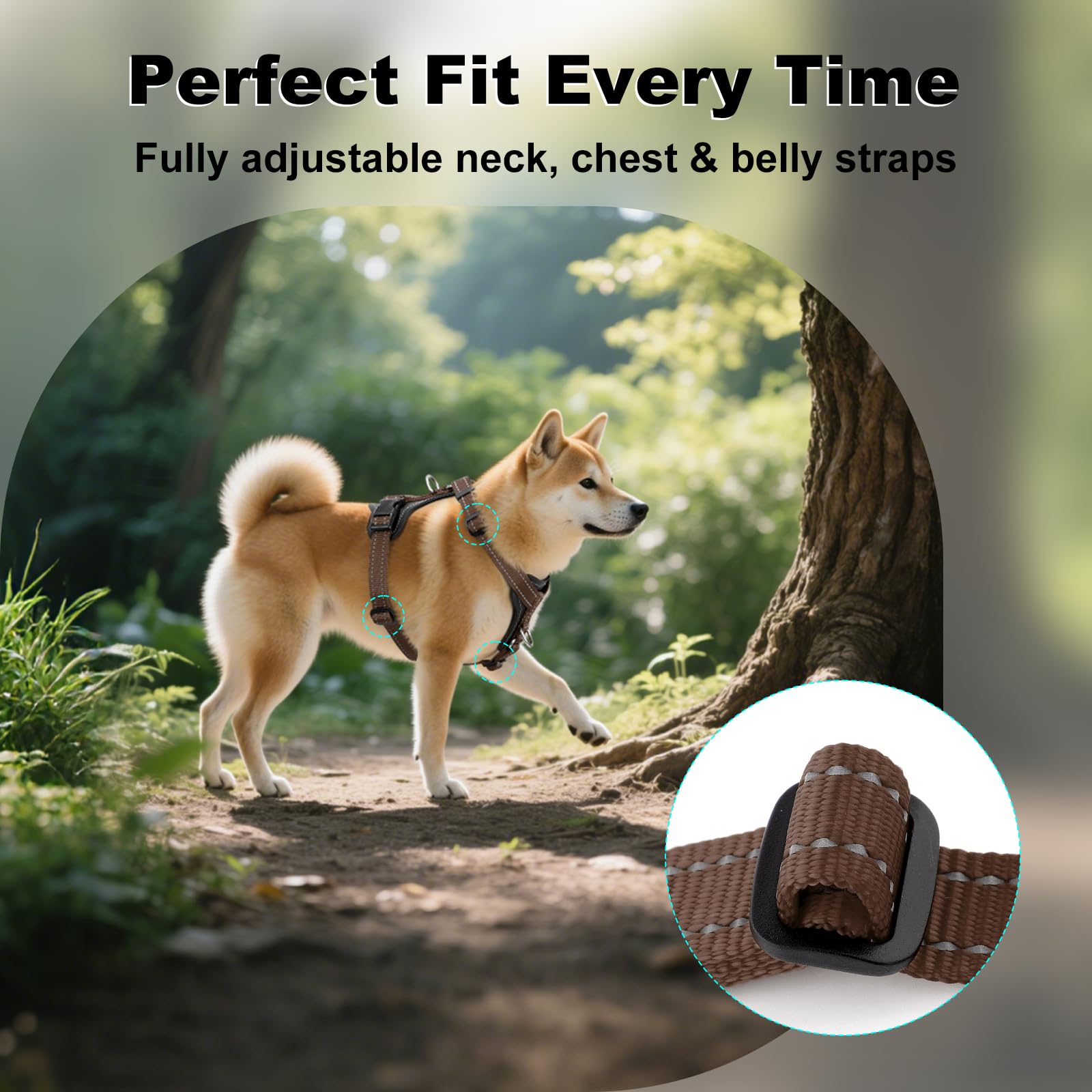 PLUTUS PET harness fully adjustable straps for a custom fit