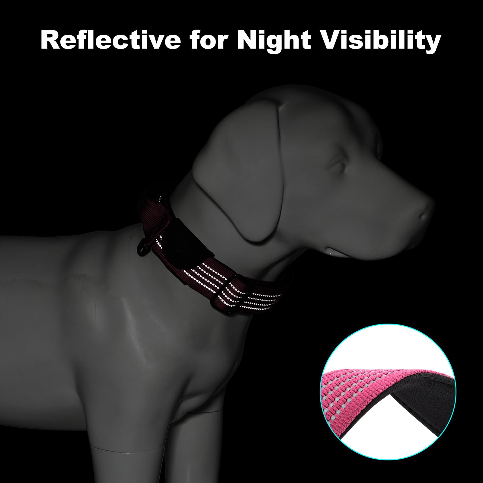 Plutus Pet collar with Airtag pocket for outdoor safety and tracking