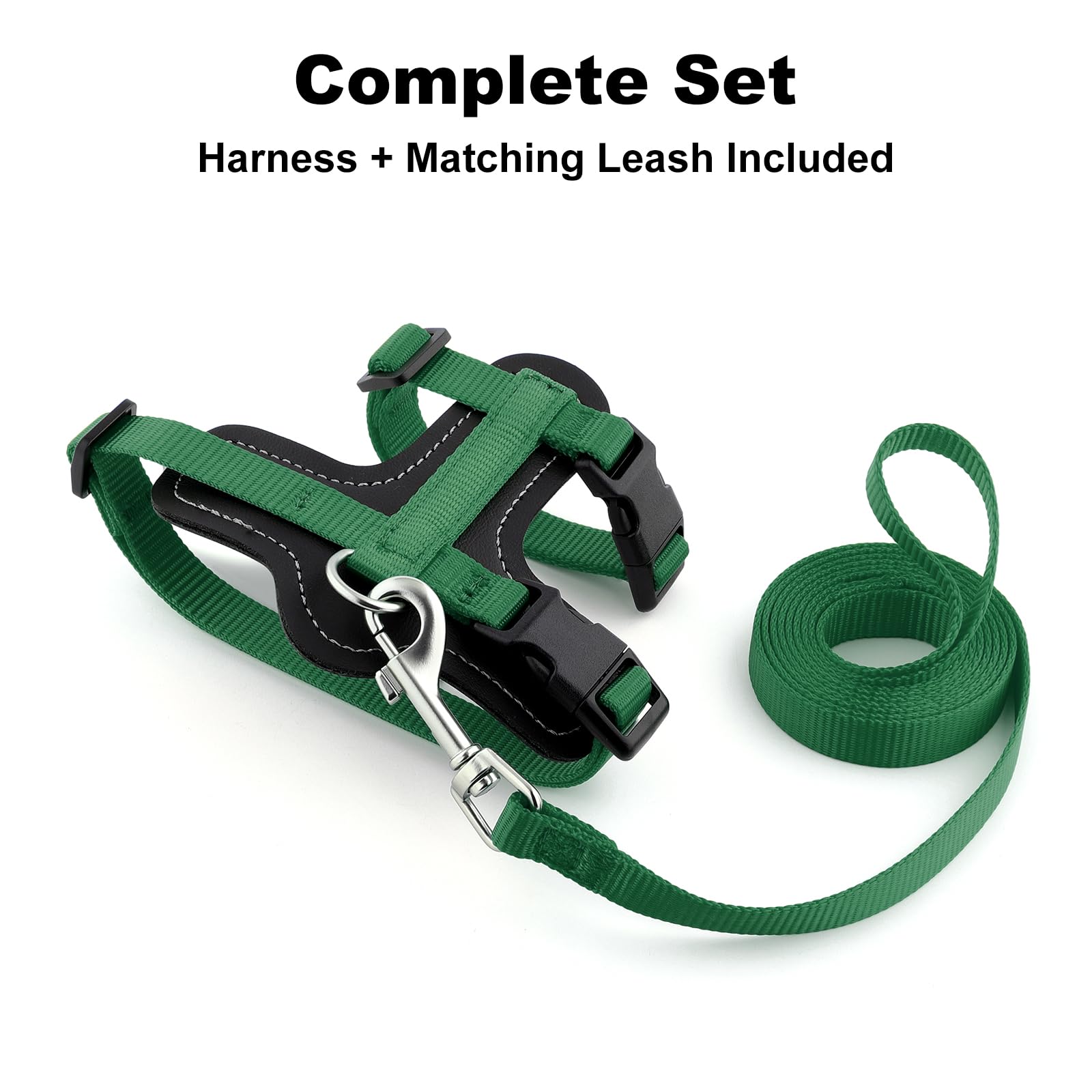 Plutus Pet escape-proof harness showing neck and chest adjustment for secure fit