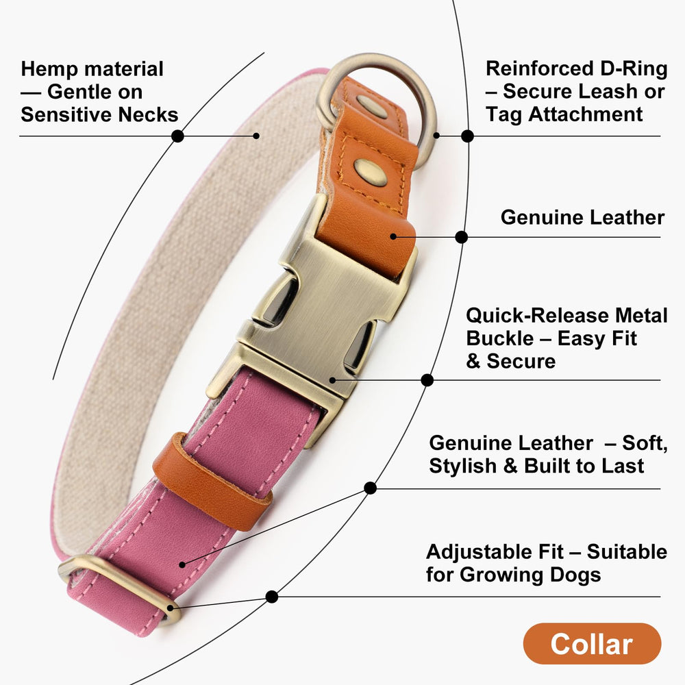 Plutus Pet growth-friendly pink collar designed for puppies and growing dogs
