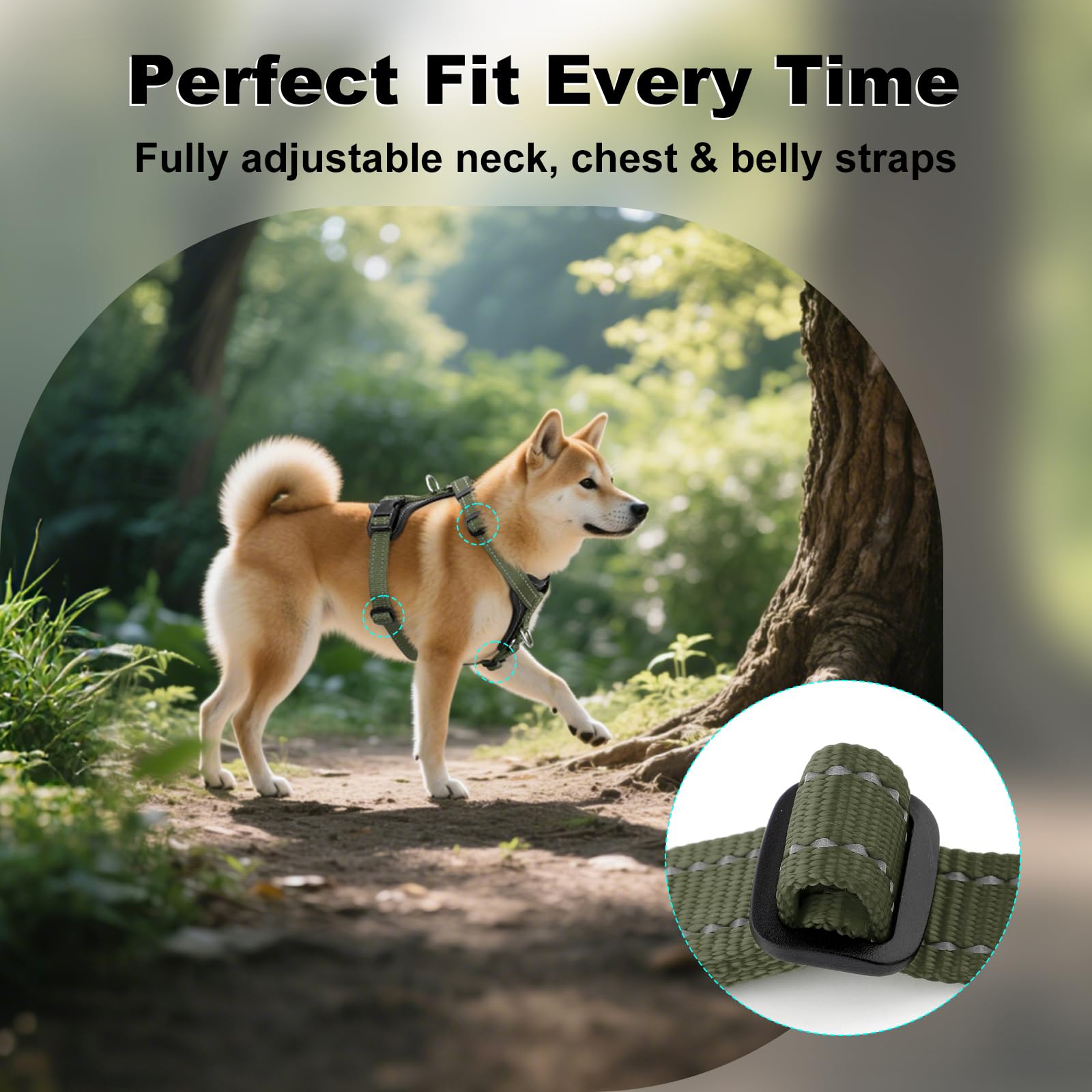 Plutus Pet leather-trim harness panels for durability and style