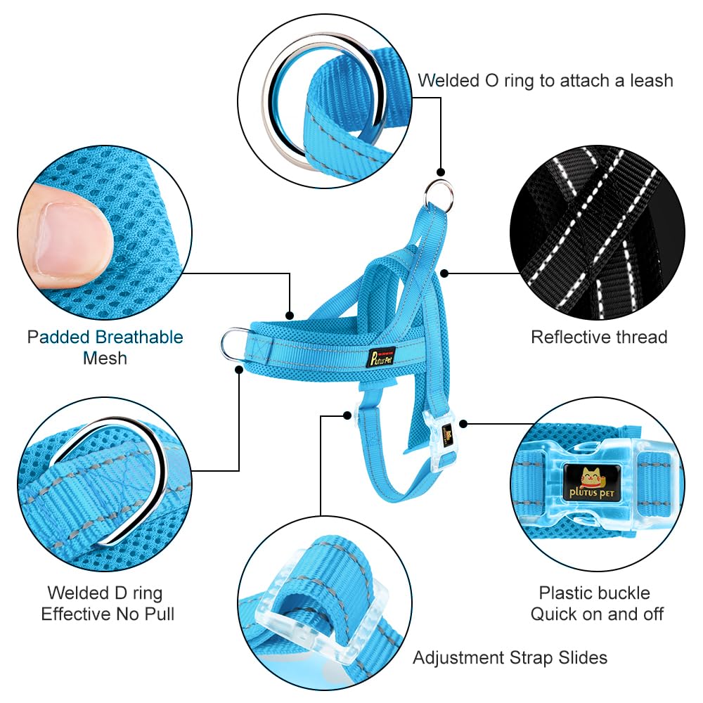 Plutus Pet Quick Fit Harness showing simple step-in design for easy on-off
