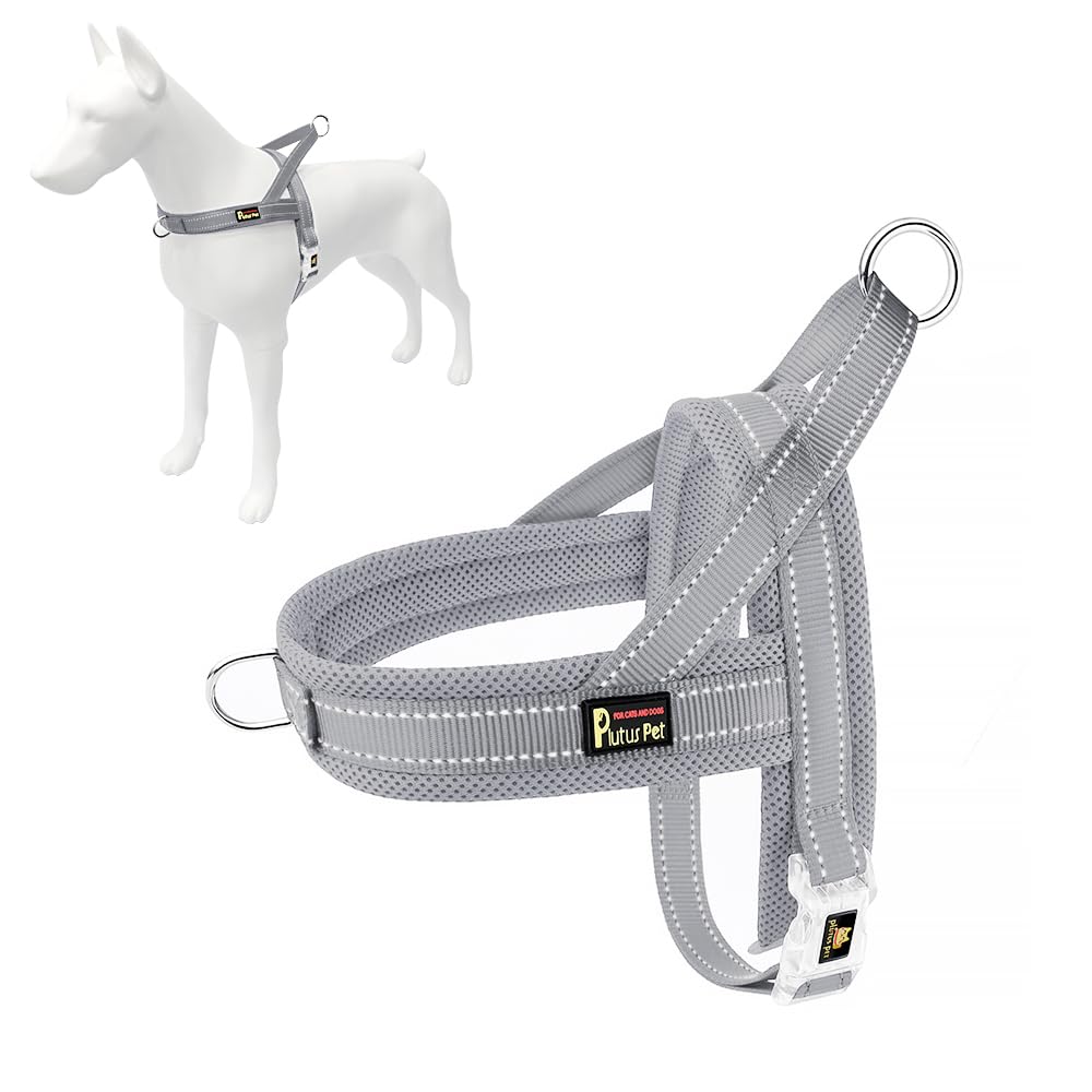 PLUTUS PET No Pull harness with breathable mesh for daily comfort during walks.