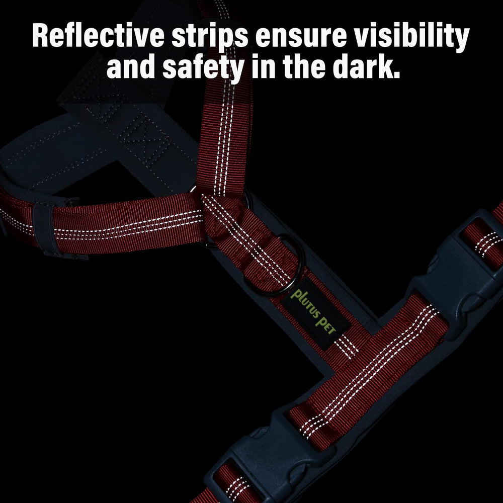 Reflective straps on Plutus Pet No Pull harness improve night visibility