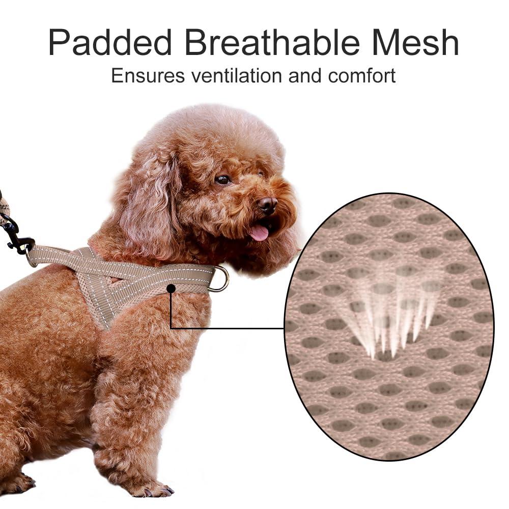 Plutus Pet No Pull Harness with reflective thread for night safety and visibility.