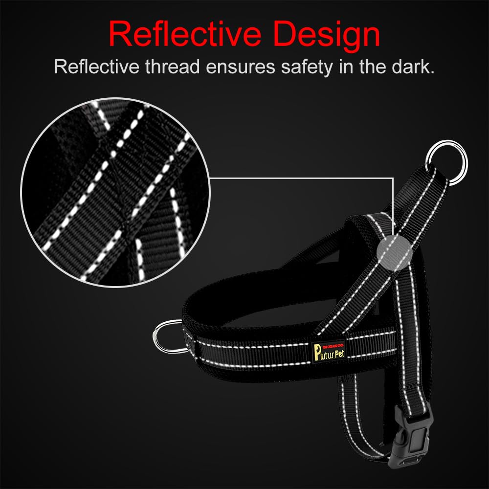 PLUTUS PET No Pull harness reflective trim improves night visibility