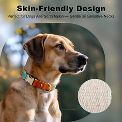 Plutus Pet soft breathable leather hemp collar respects sensitive skin