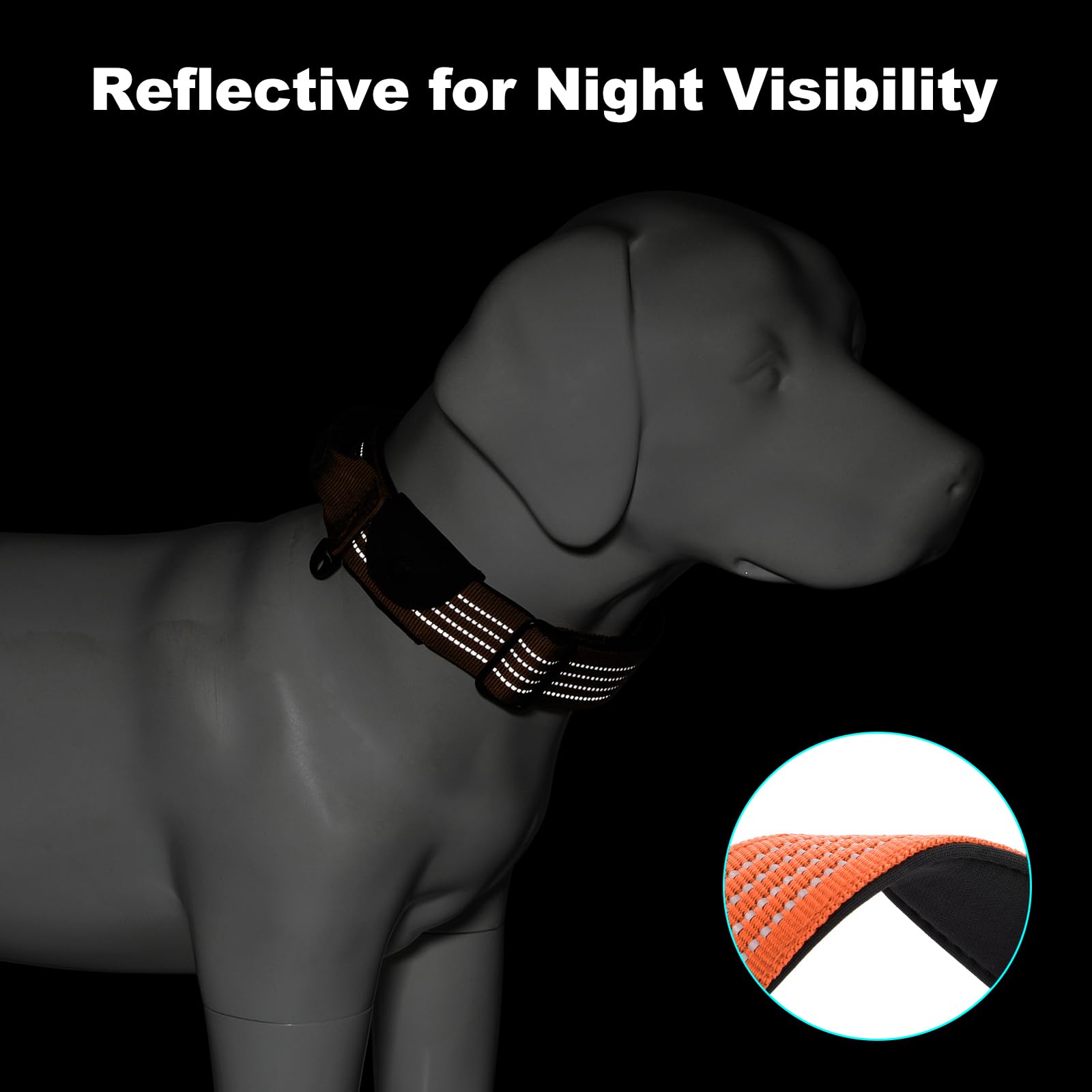 Plutus Pet tactical collar with quick-access leather-wrapped handle for control.