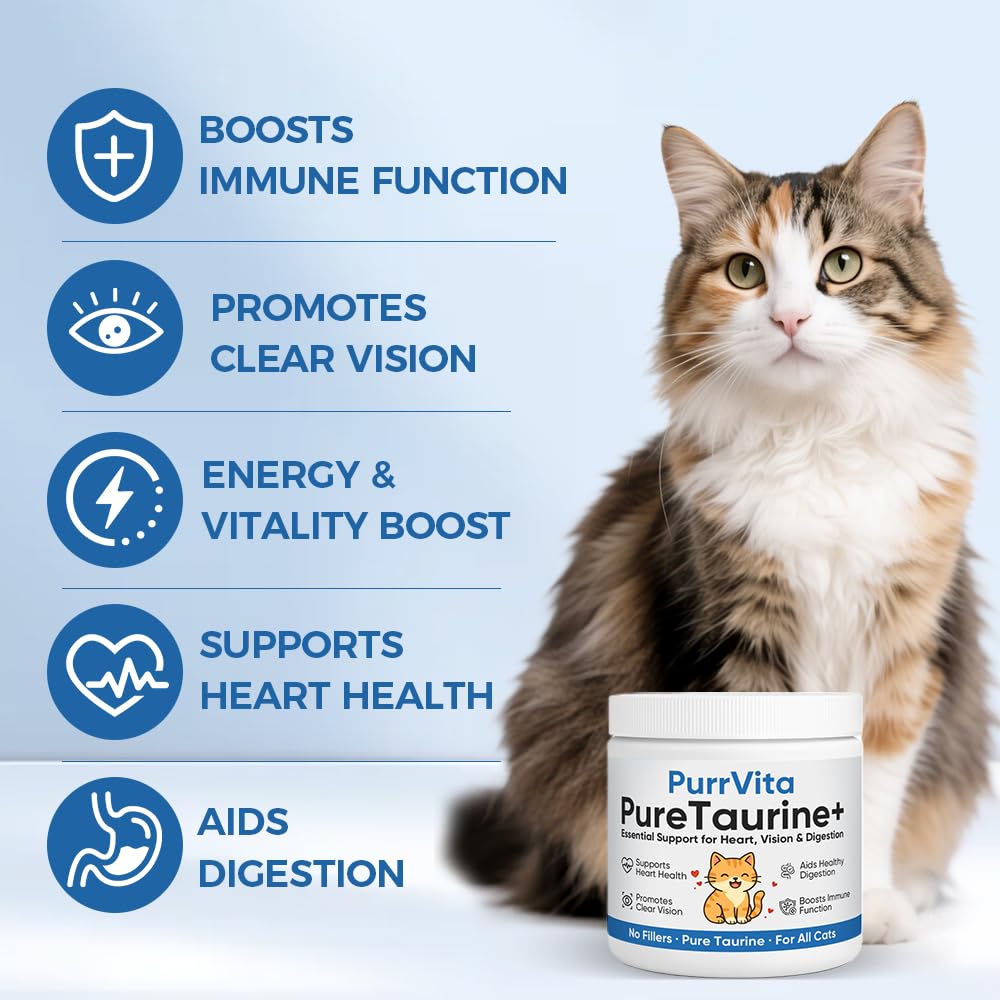 PLYNXE PurrVita Taurine powder mixed into cat food for seamless daily use