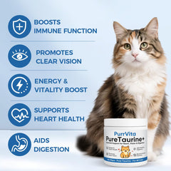 PLYNXE PurrVita Taurine powder mixed into cat food for seamless daily use