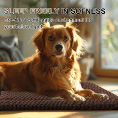 Pobopobo dog bed crate mat anti slip bottom helps keep it in place.