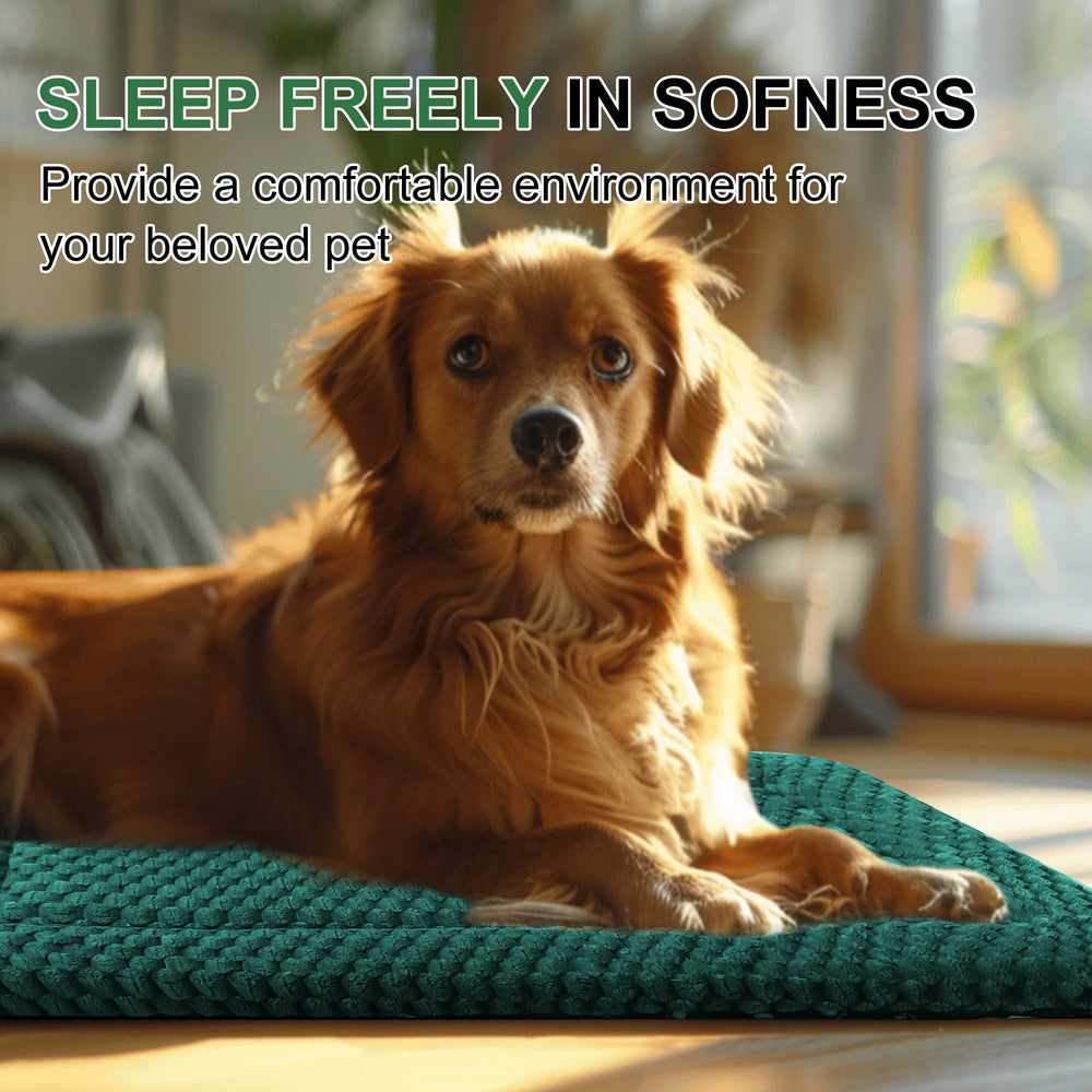 Pobopobo dog bed crate mat breathable canvas side stays cool in warm weather.