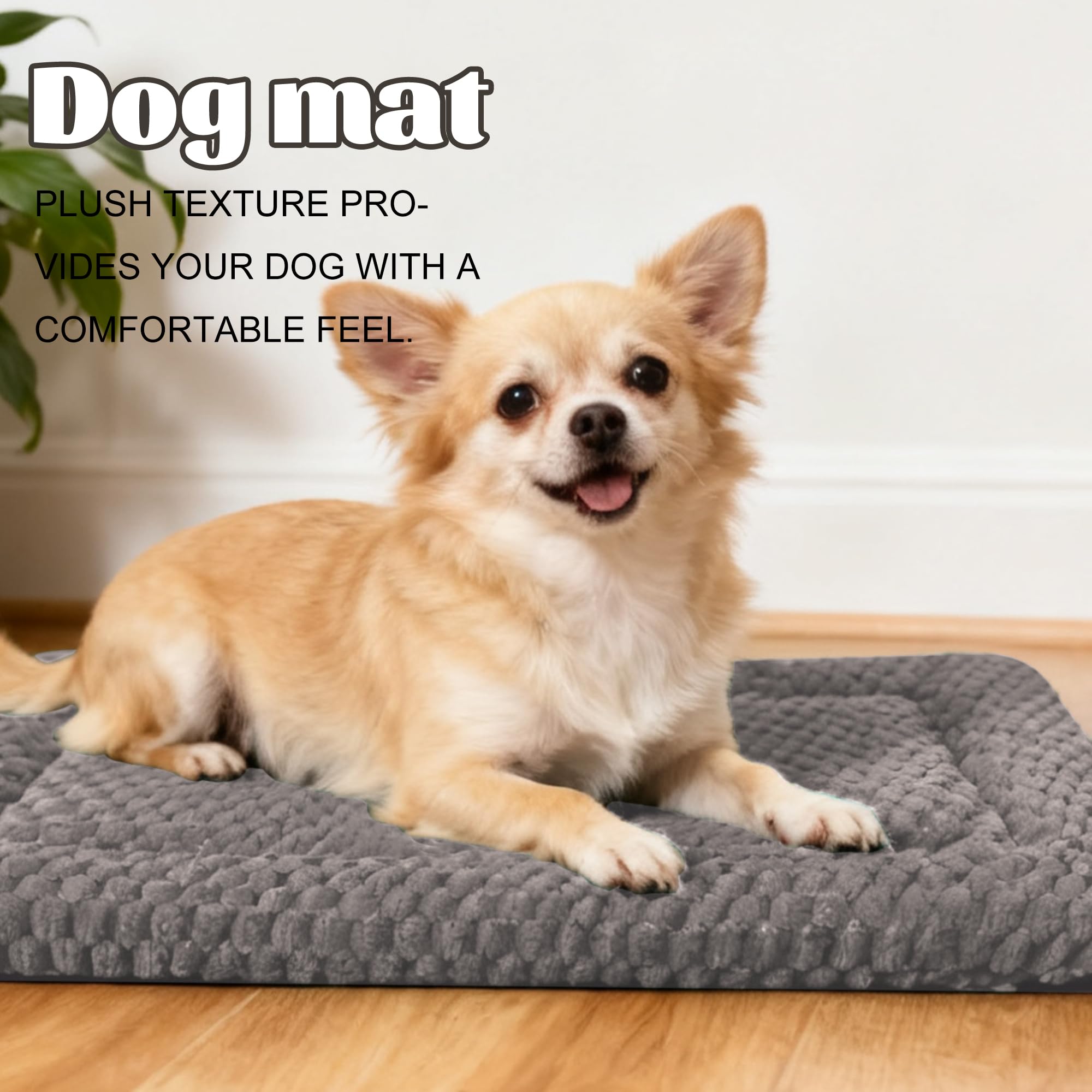 Pobopobo dog bed crate mat with reversible canvas side for year-round comfort.