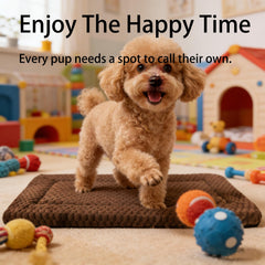 Pobopobo dog bed crate mat with reversible canvas side for breathable comfort.