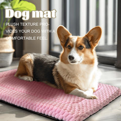 Pobopobo crate mat with reversible plush side for warmth.