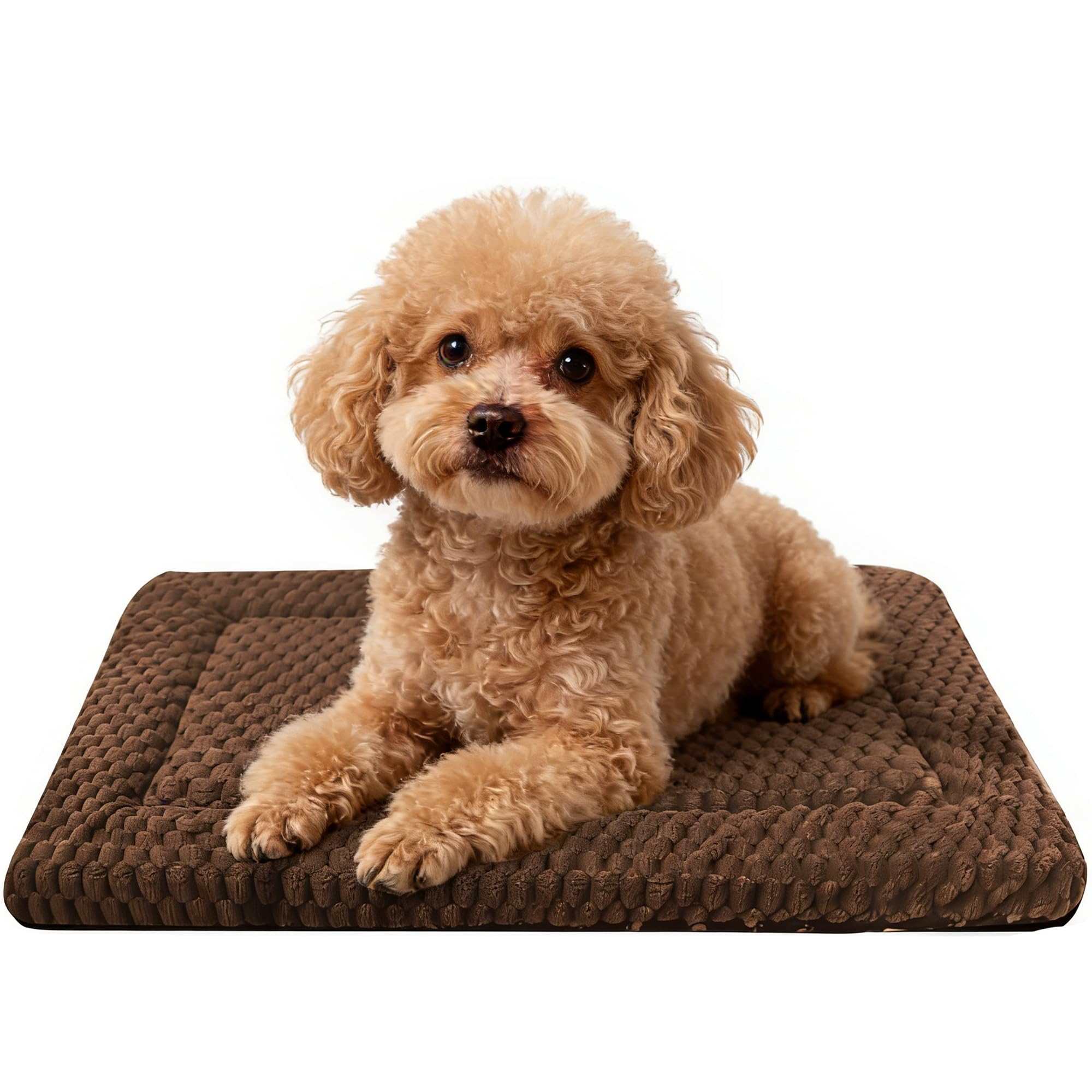 Pobopobo dog bed crate mat with reversible soft side for cozy warmth.
