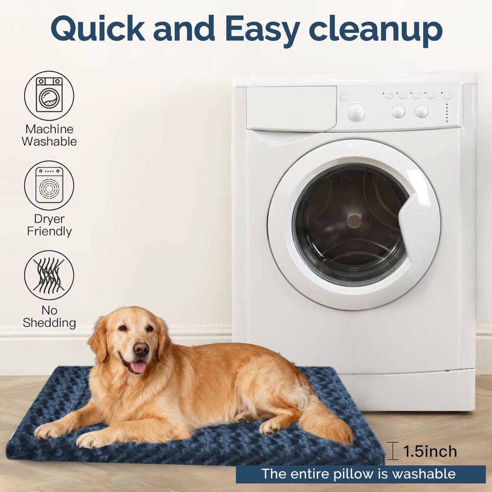 Pobopobo dog bed crate pad measures 35x23 inches for large dogs.