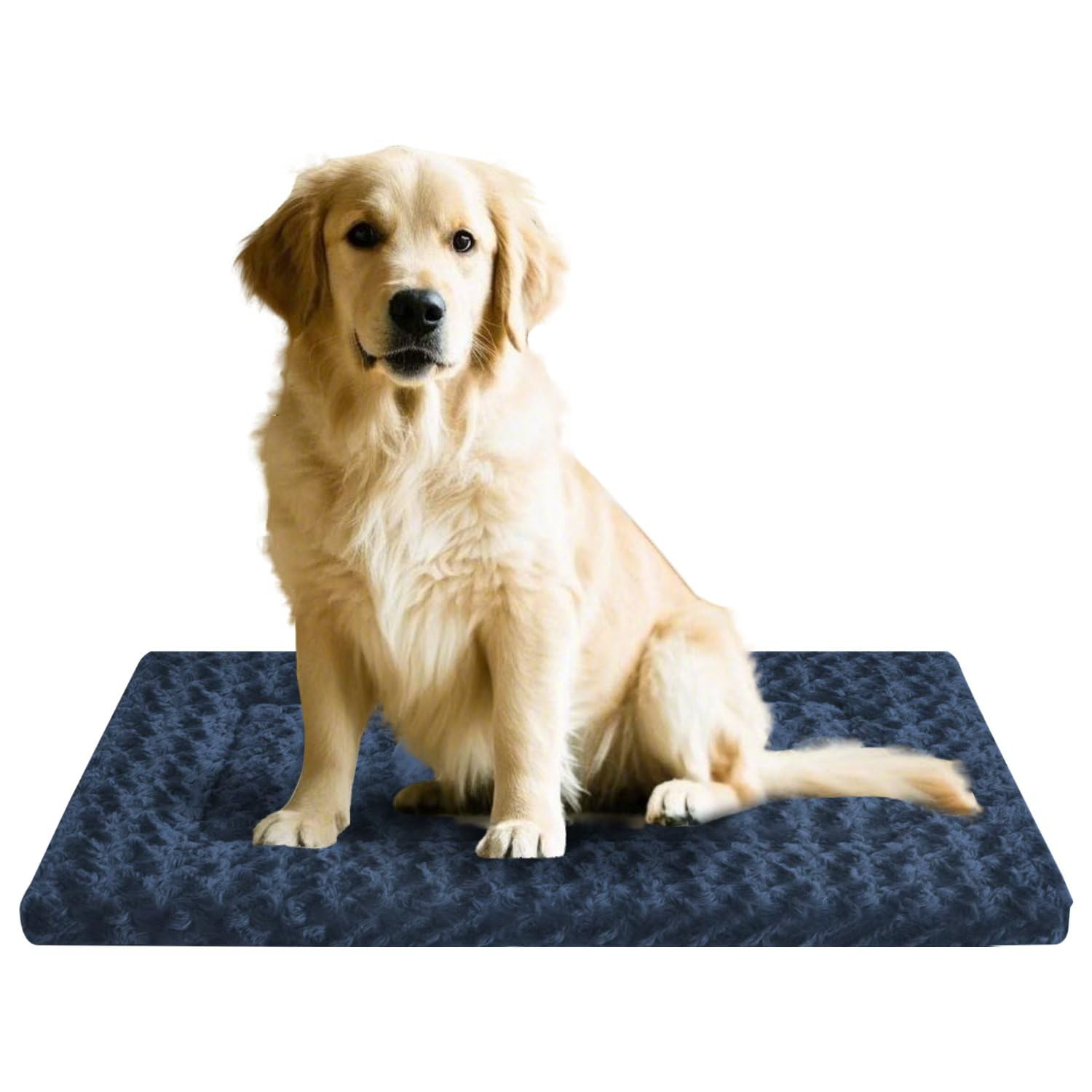 Pobopobo dog bed crate pad with soft plush and reversible surface for cozy all-season use