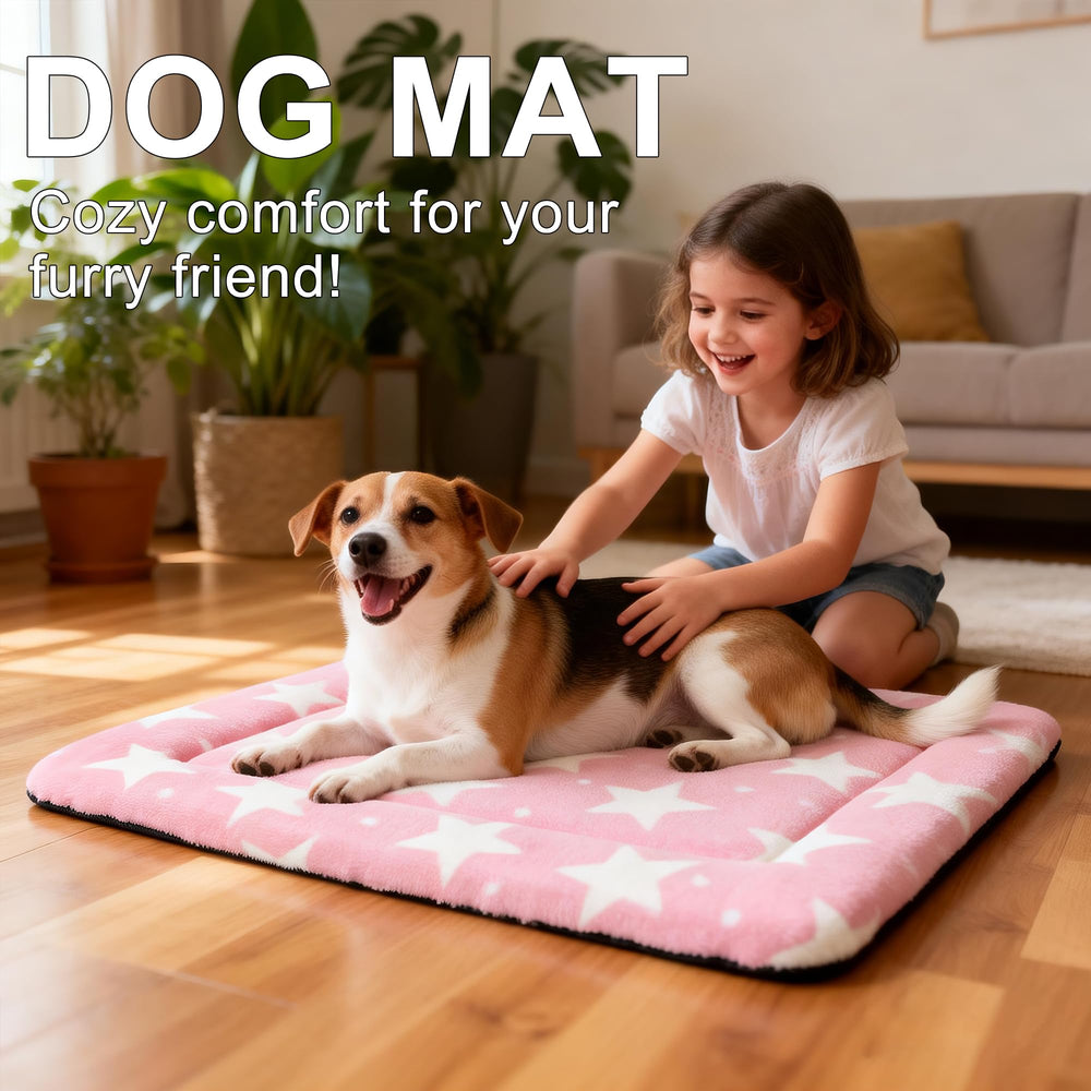 Pobopobo big & little stars pink crate mat adds cheerful style