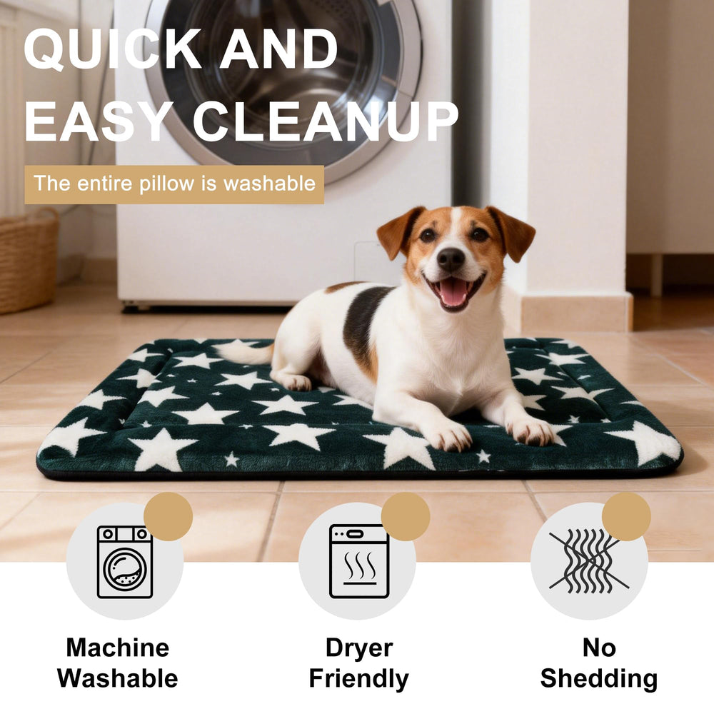 Pobopobo dog bed mat size M measures 30 by 20 inches.