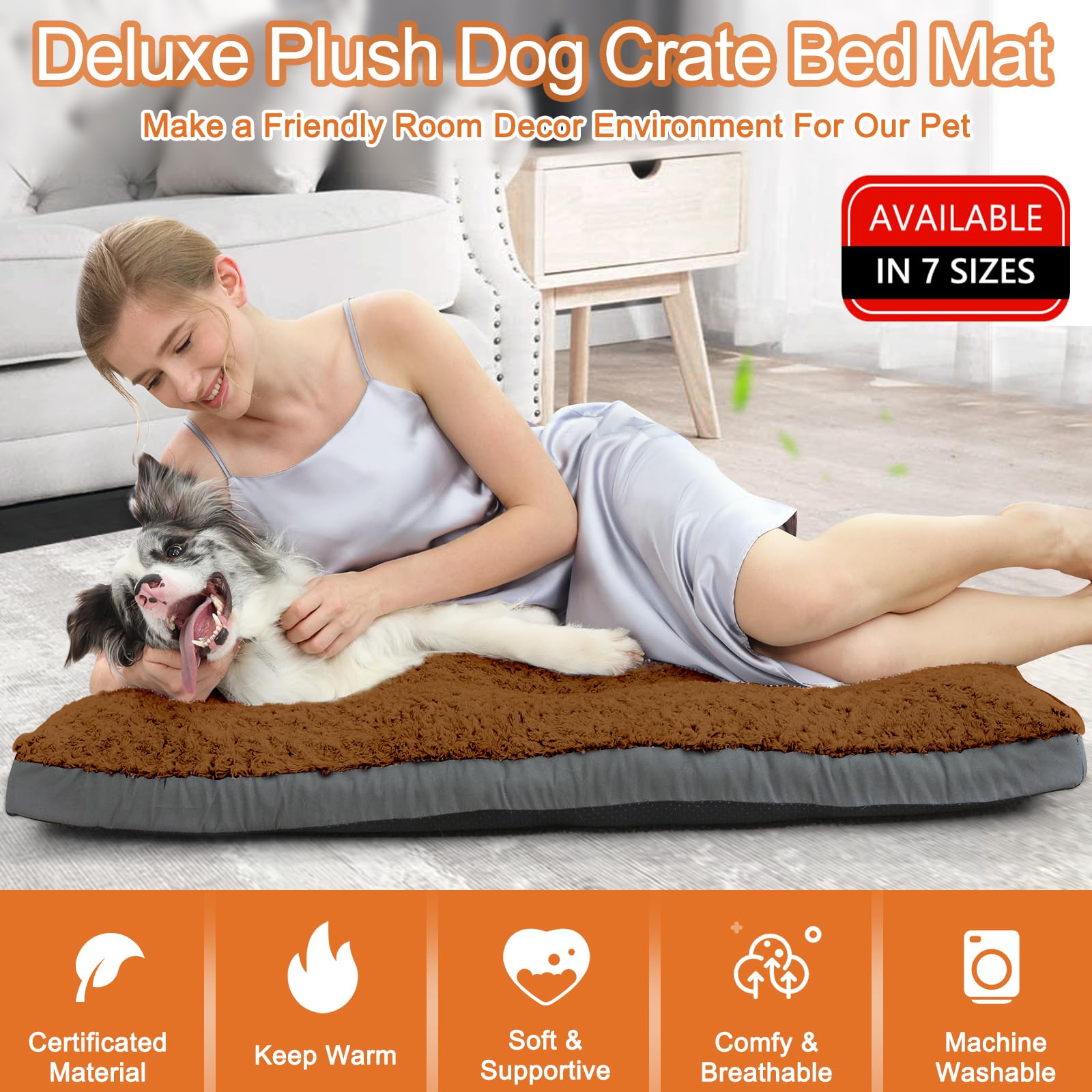 POCBLUE dog bed with down-alternative filling supports restful sleep.